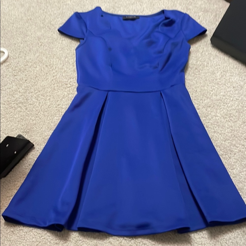 B Darlin Peplum Mini Dress w Scalloped Neckline